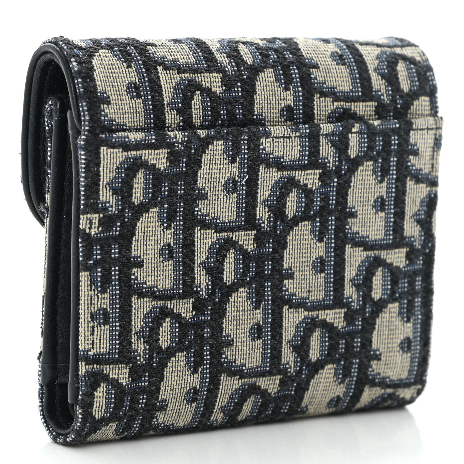 Christian Dior Oblique Saddle Lotus Wallet Blue 3 of 7