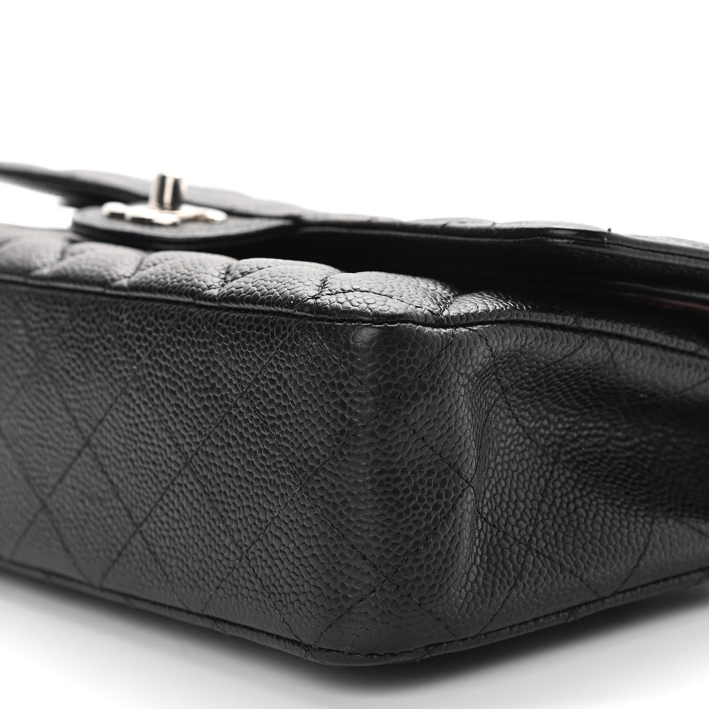 Caviar Quilted Medium Double Flap Black