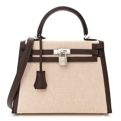 Hermes Toile Swift Verso Kelly Sellier 25 Ecru Rouge Sellier 1 of 11