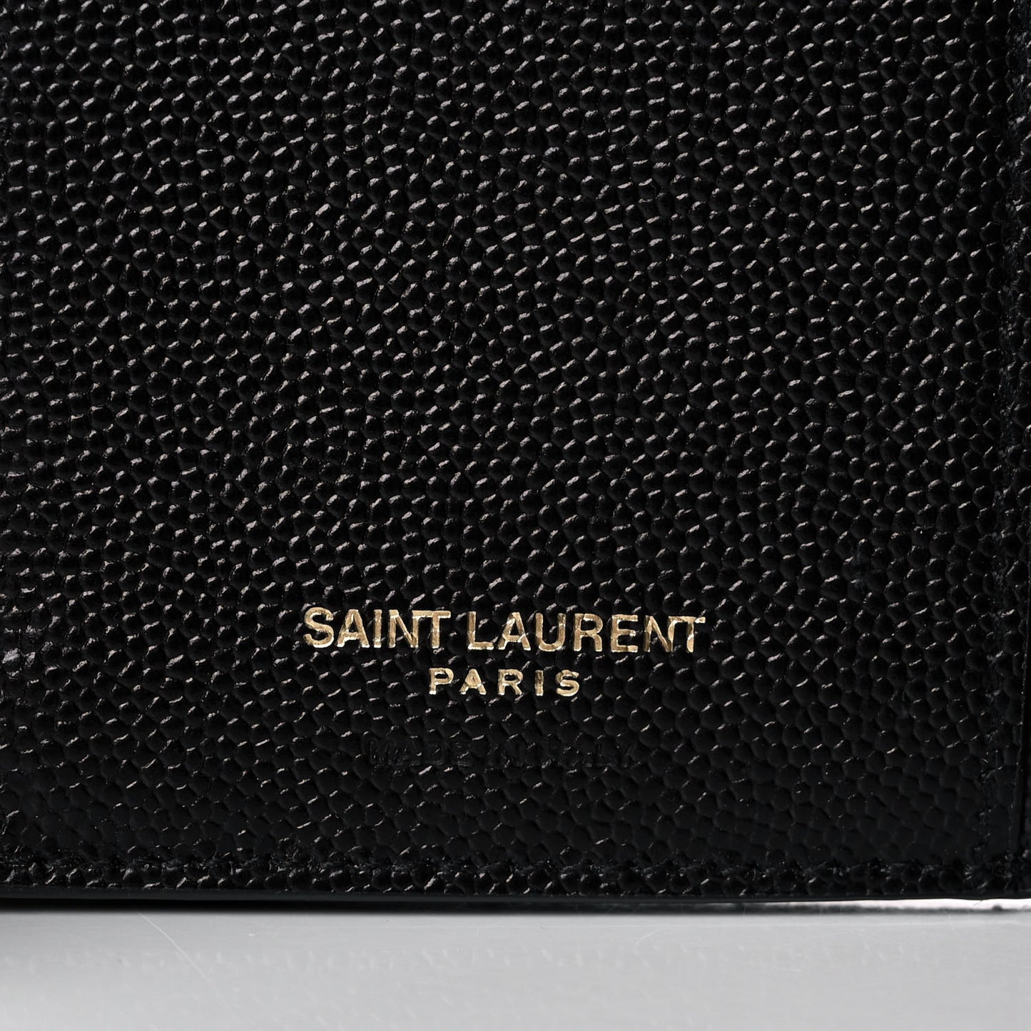 Grain De Poudre Matelasse Chevron Monogram Compact Tri Fold Wallet Black