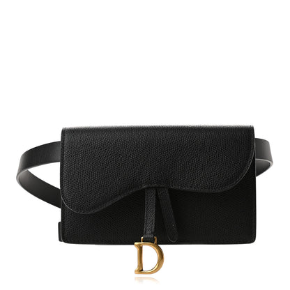 Christian Dior Grained Calfskin Saddle Belt Bag Black 1 of 10