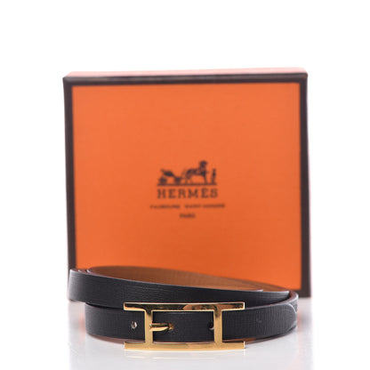 Hermes Chamonix Hapi 3 Triple Tour Wrap Bracelet M Black 6 of 6