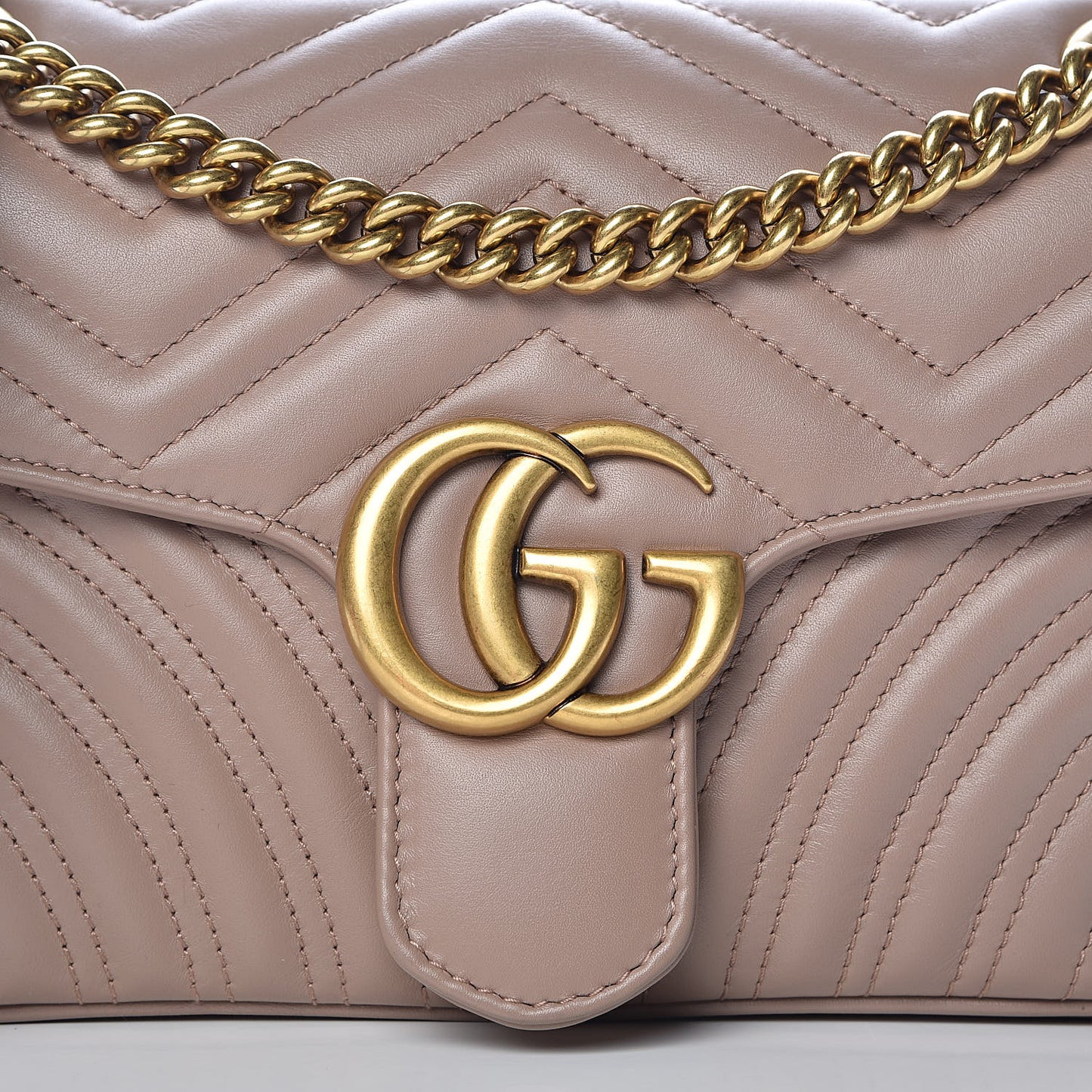 Calfskin Matelasse Small GG Marmont Shoulder Bag Porcelain Rose