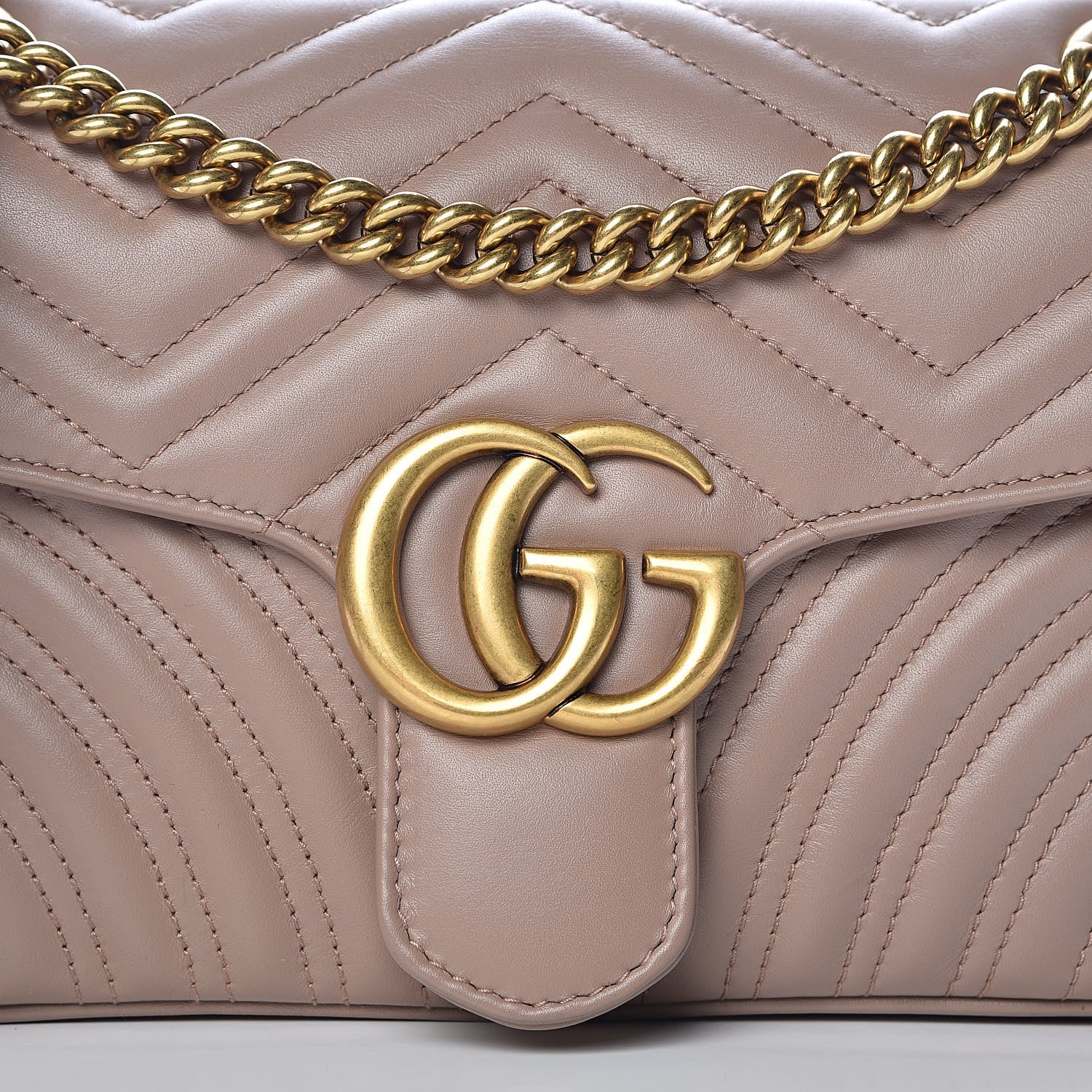 Gucci Calfskin Matelasse Small GG Marmont Shoulder Bag Porcelain Rose 12 of 12