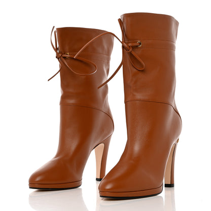 Gucci Malaga Kid Tie Boots 38 Brown 3 of 8