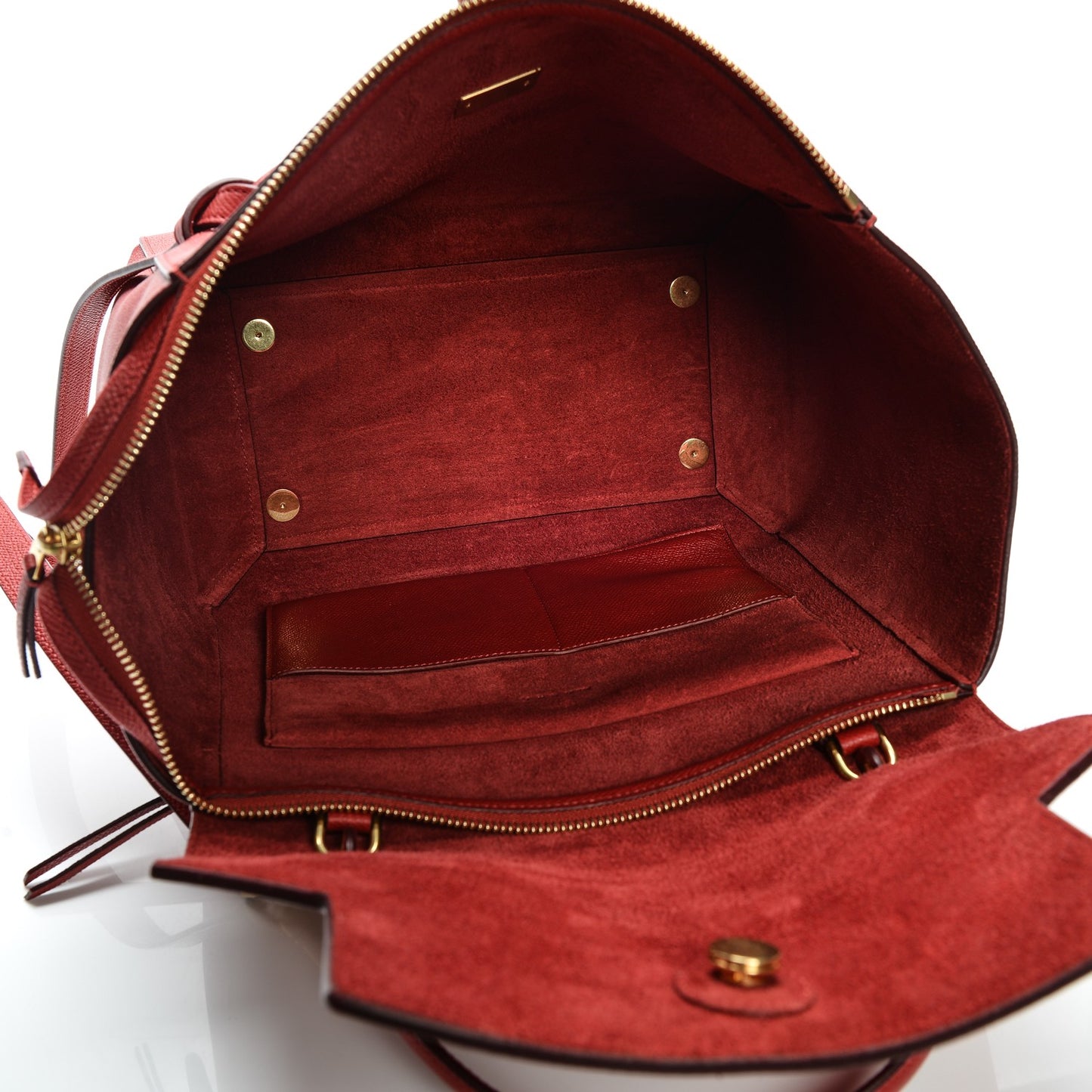 Drummed Calfskin Small Belt Bag Vermillion