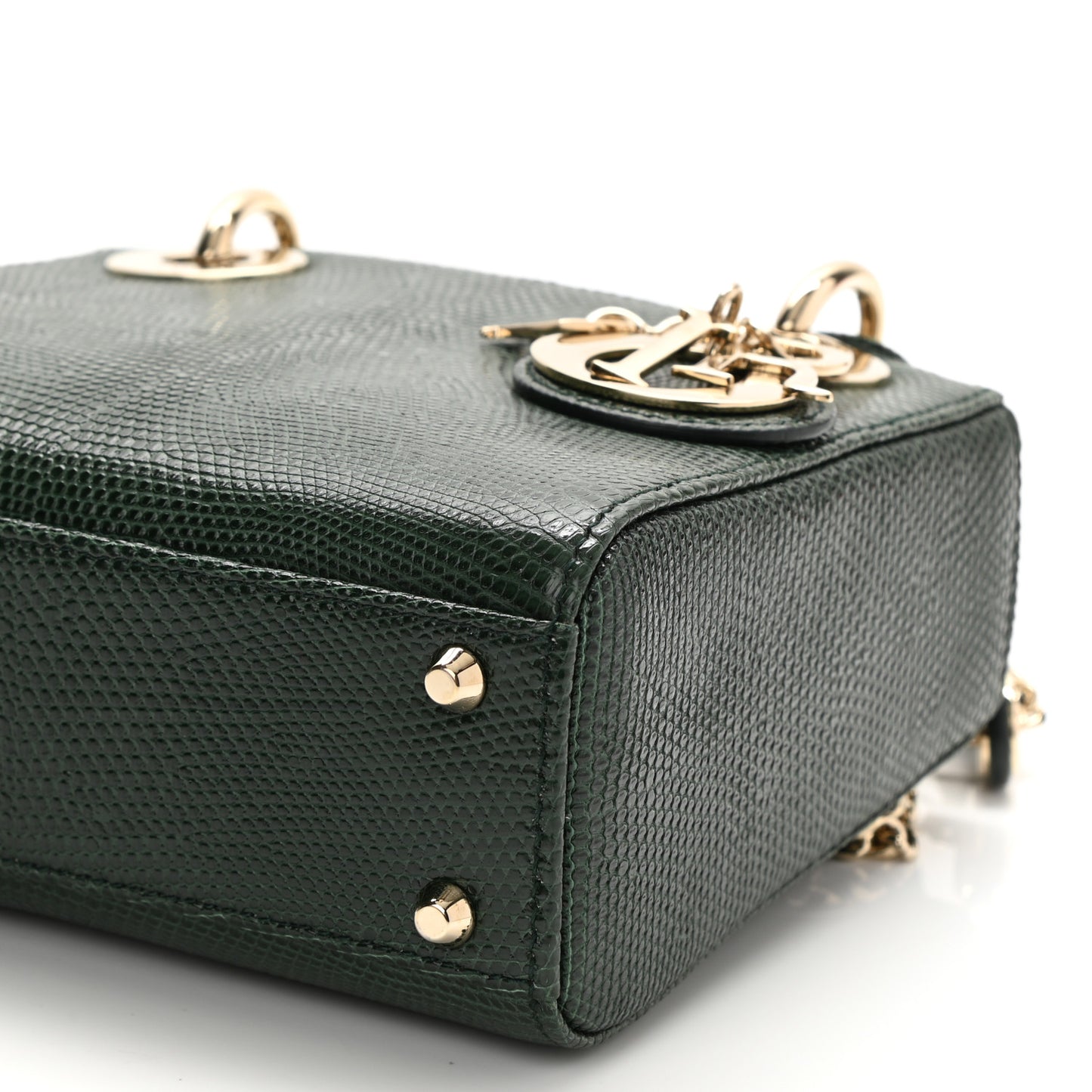 Lizard Mini Lady Dior Green