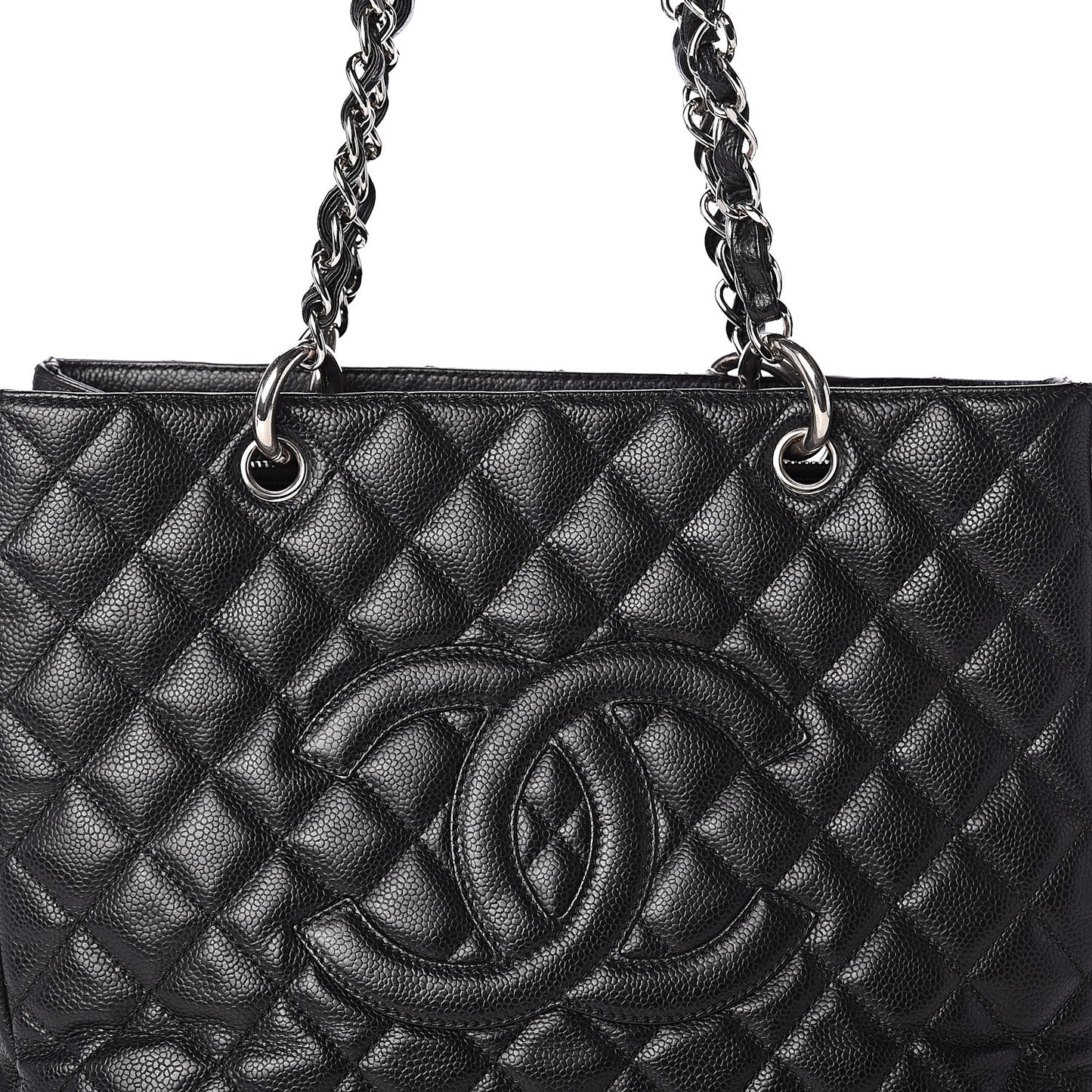 Caviar Quilted Grand Shopping Tote GST Black