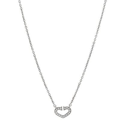 Cartier 18K White Gold Diamond Small Hearts and Symbols Pendant Necklace 1 of 5
