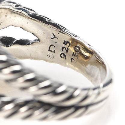 David Yurman Sterling Silver 18K Yellow Gold Diamond Citrine 14mm Albion Ring 62 10 5 of 5