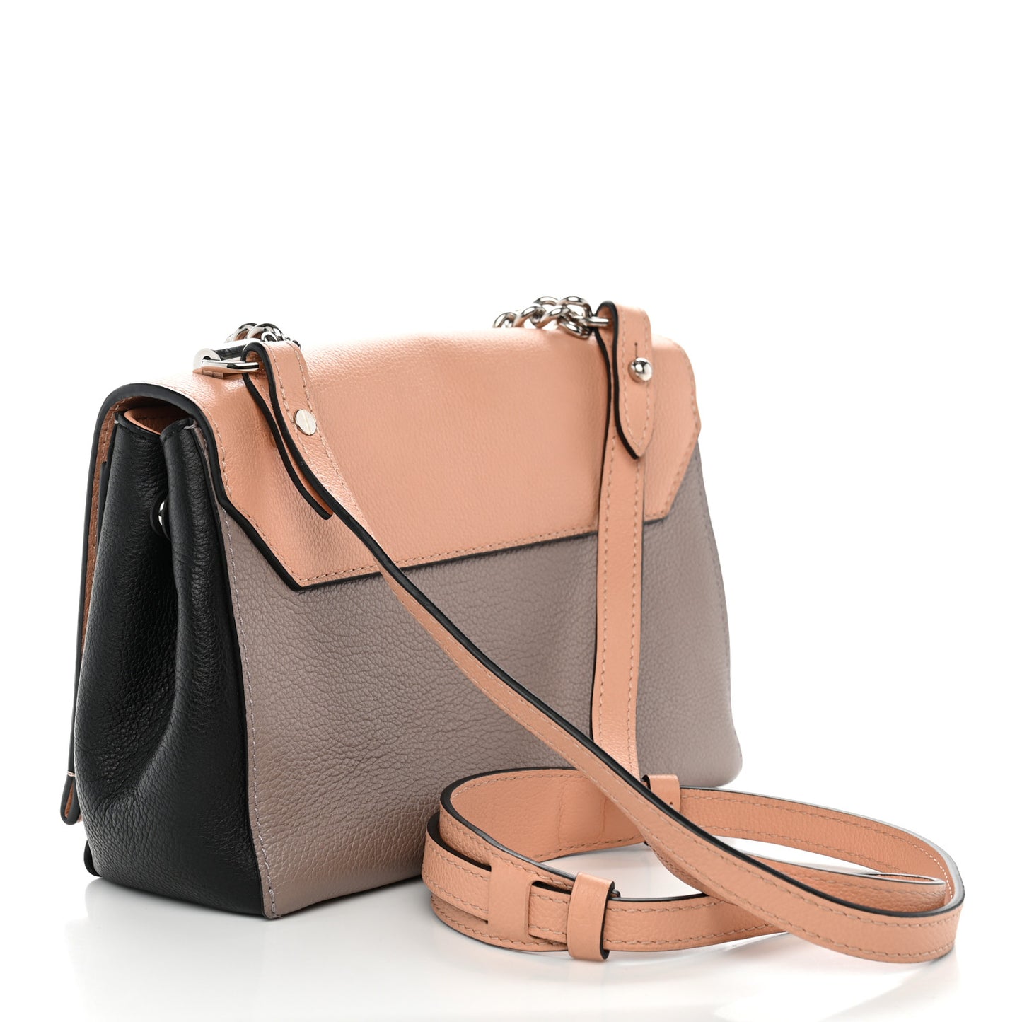 Soft Calfskin Lockme II Chain Bag BB Pink Black Magnolia