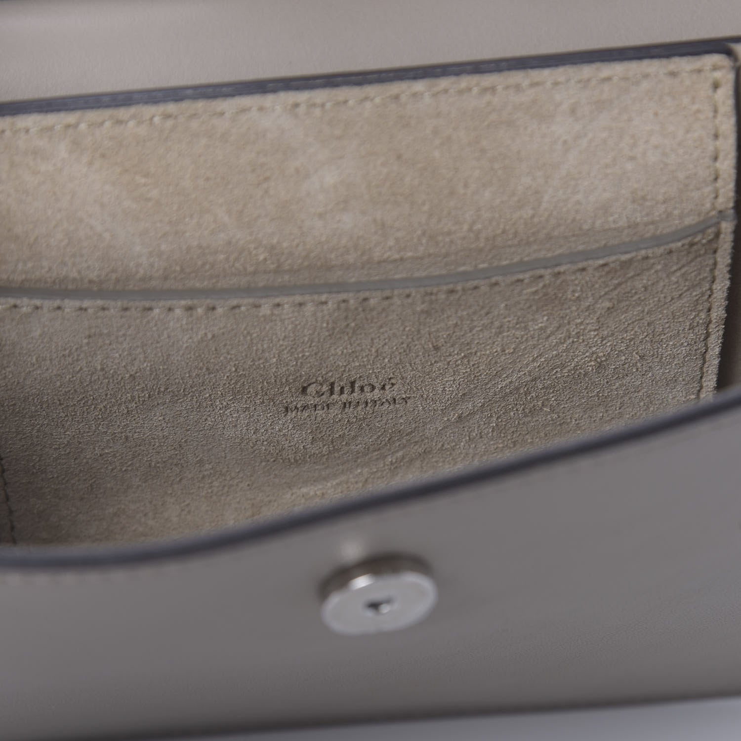 Chloe Calfskin Suede Mini Chain Faye Shoulder Bag Motty Grey 8 of 9