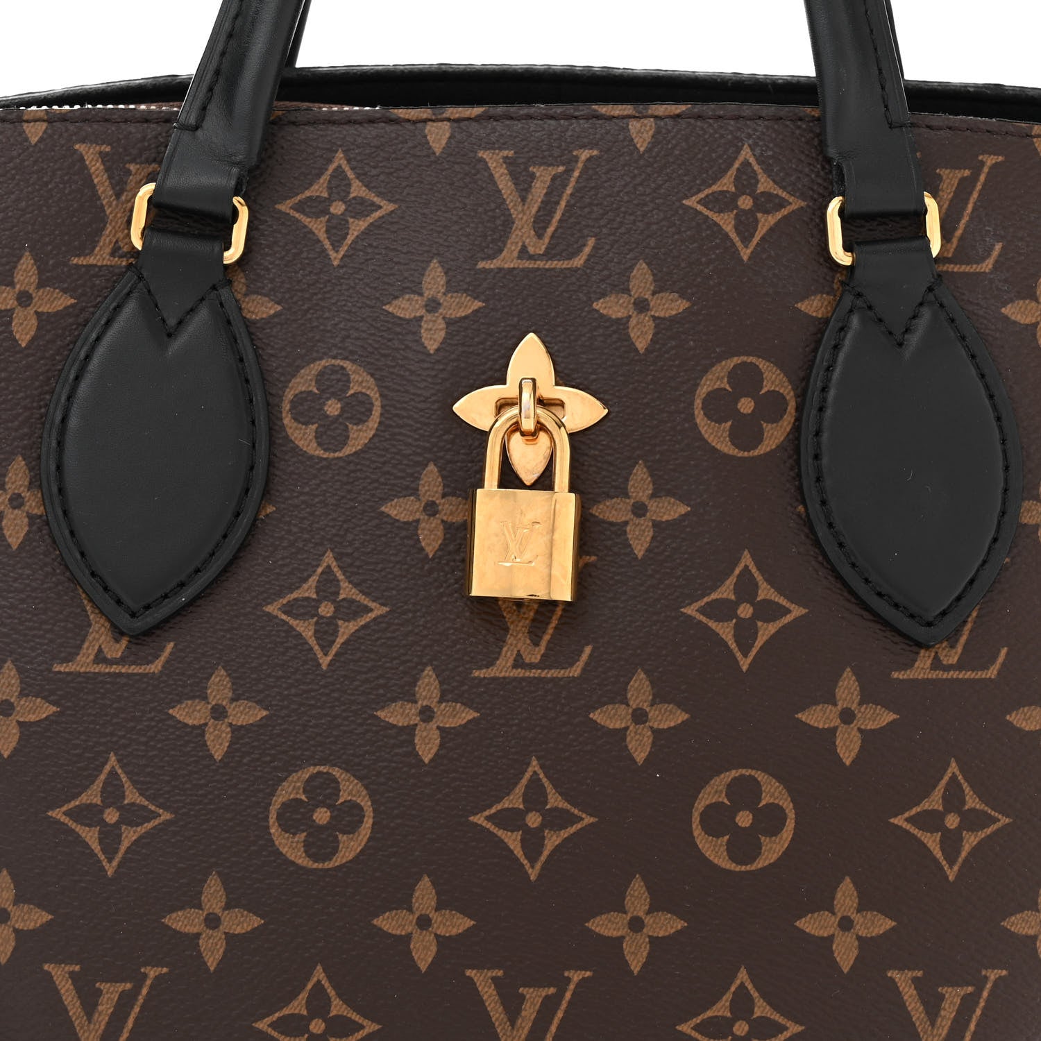 Louis Vuitton Monogram Flower Zipped Tote MM Black 7 of 16