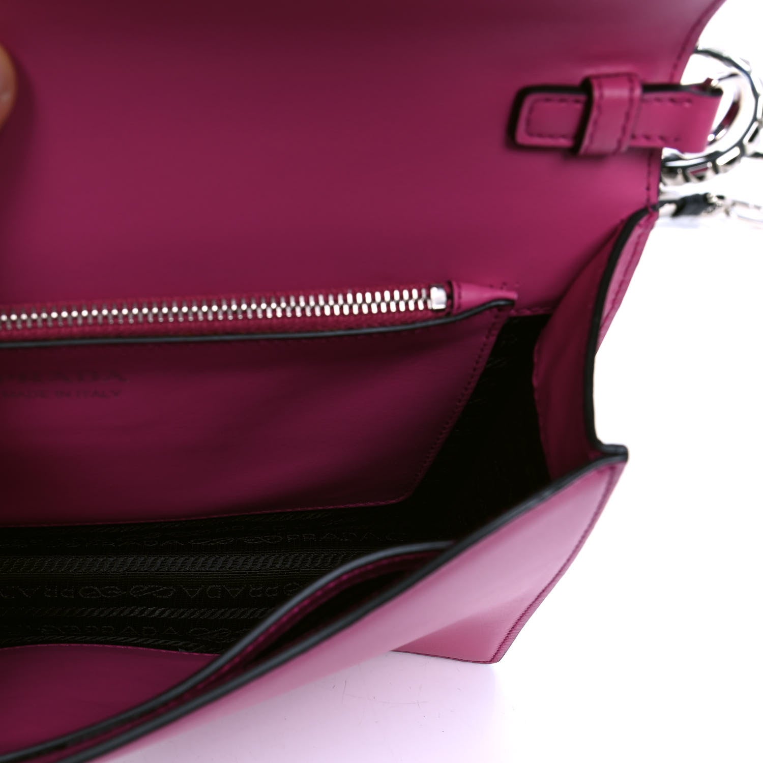 Prada Saffiano City Calfskin Studded Small Elektra Shoulder Bag Fuxia 5 of 5