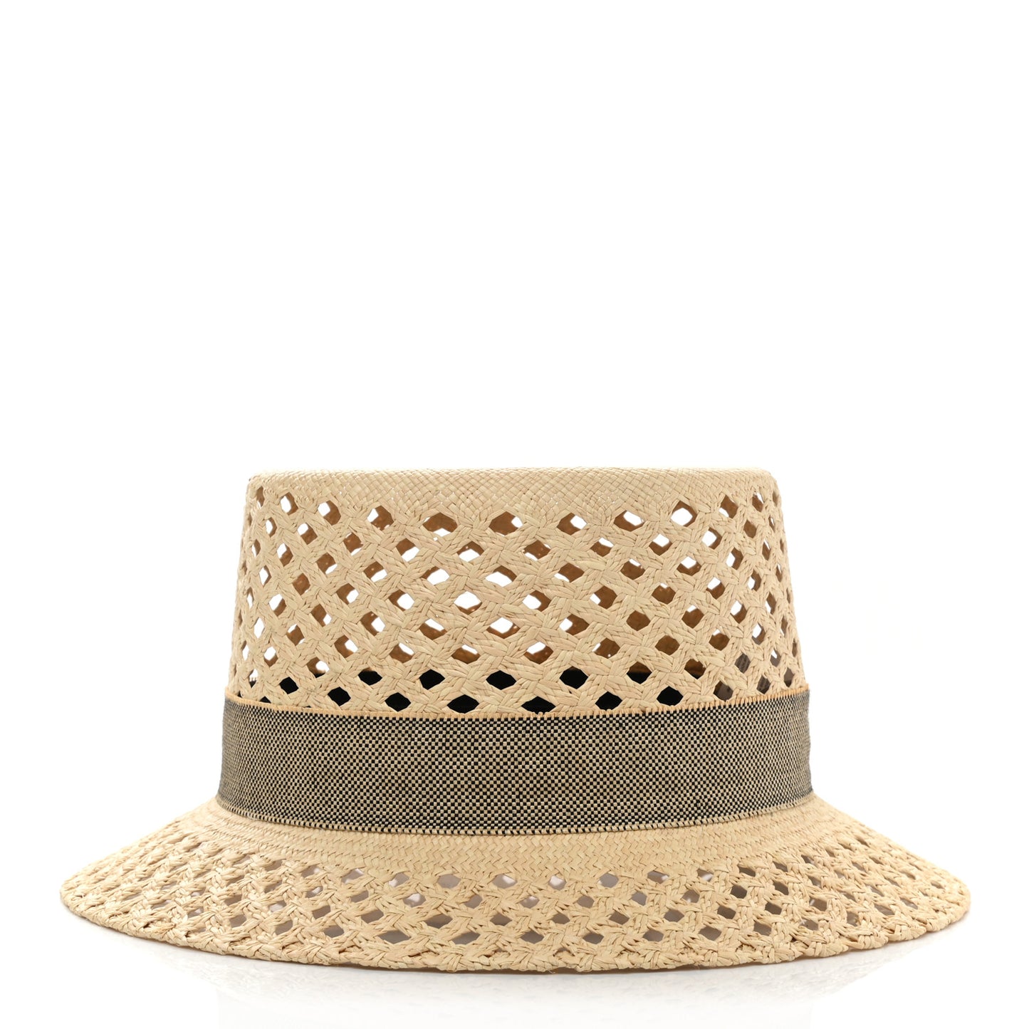 Straw Panama Elenora Hat 59 Naturel Black