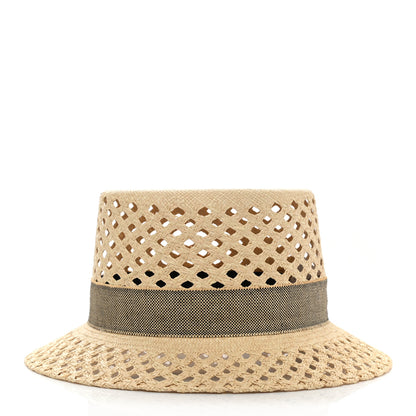 Hermes Straw Panama Elenora Hat 59 Naturel Black 4 of 12
