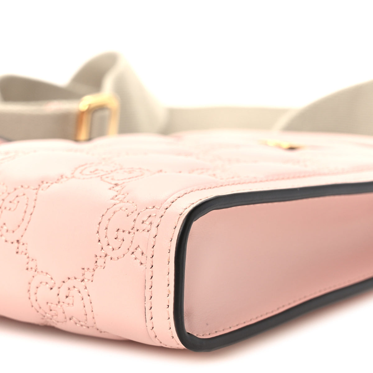 Gucci Calfskin GG Matelasse Mini Top Slip Handle Crossbody Bag Perfect Pink Natural 10 of 10