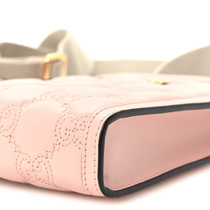 Gucci Calfskin GG Matelasse Mini Top Slip Handle Crossbody Bag Perfect Pink Natural 10 of 10
