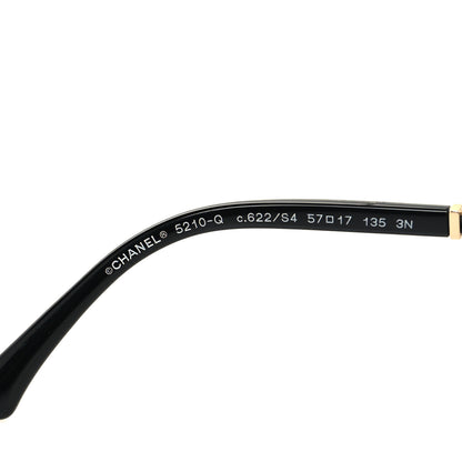 Chanel Acetate Metal Calfskin Square Chain Sunglasses 5210-Q Black Gray 5 of 8