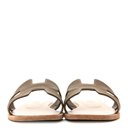 Hermes Epsom Oran Sandals 35.5 Etoupe 3 of 12