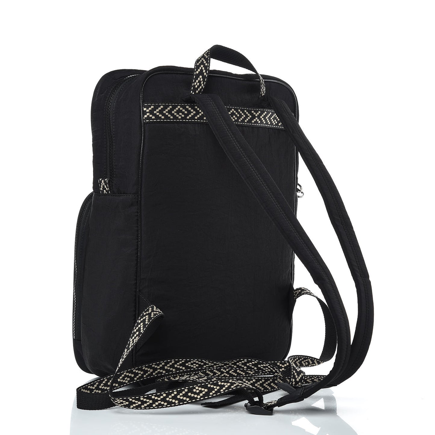 Nylon Twill 80s Logo Patch Backpack Black