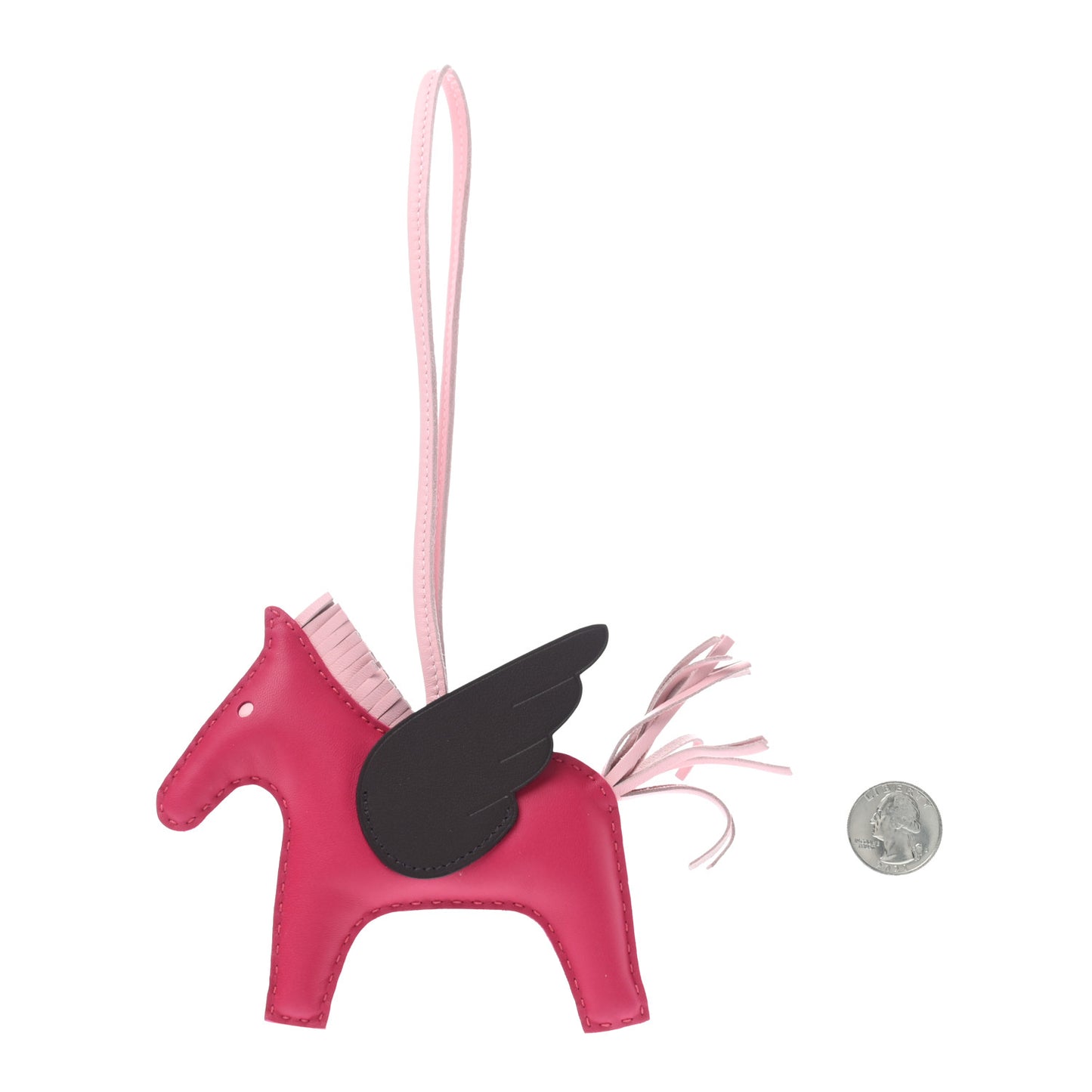 Milo Lambskin Grigri Rodeo Pegase Horse Bag Charm MM Framboise Rose Sakura Rouge Sellier