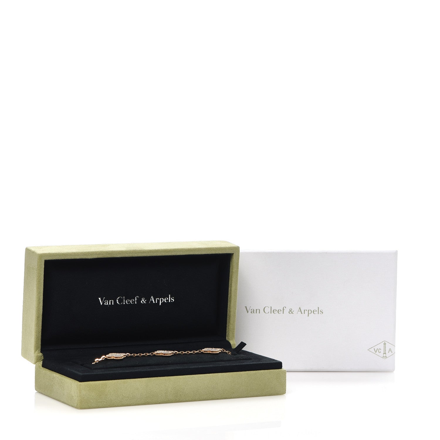Van Cleef & Arpels 18K Yellow Gold Mother of Pearl 5 Motifs Vintage Alhambra Bracelet 10 of 10