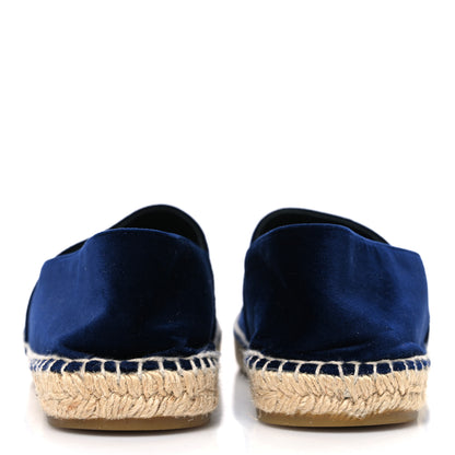 Chanel Velvet Logo Espadrilles 38 Navy Black 6 of 11