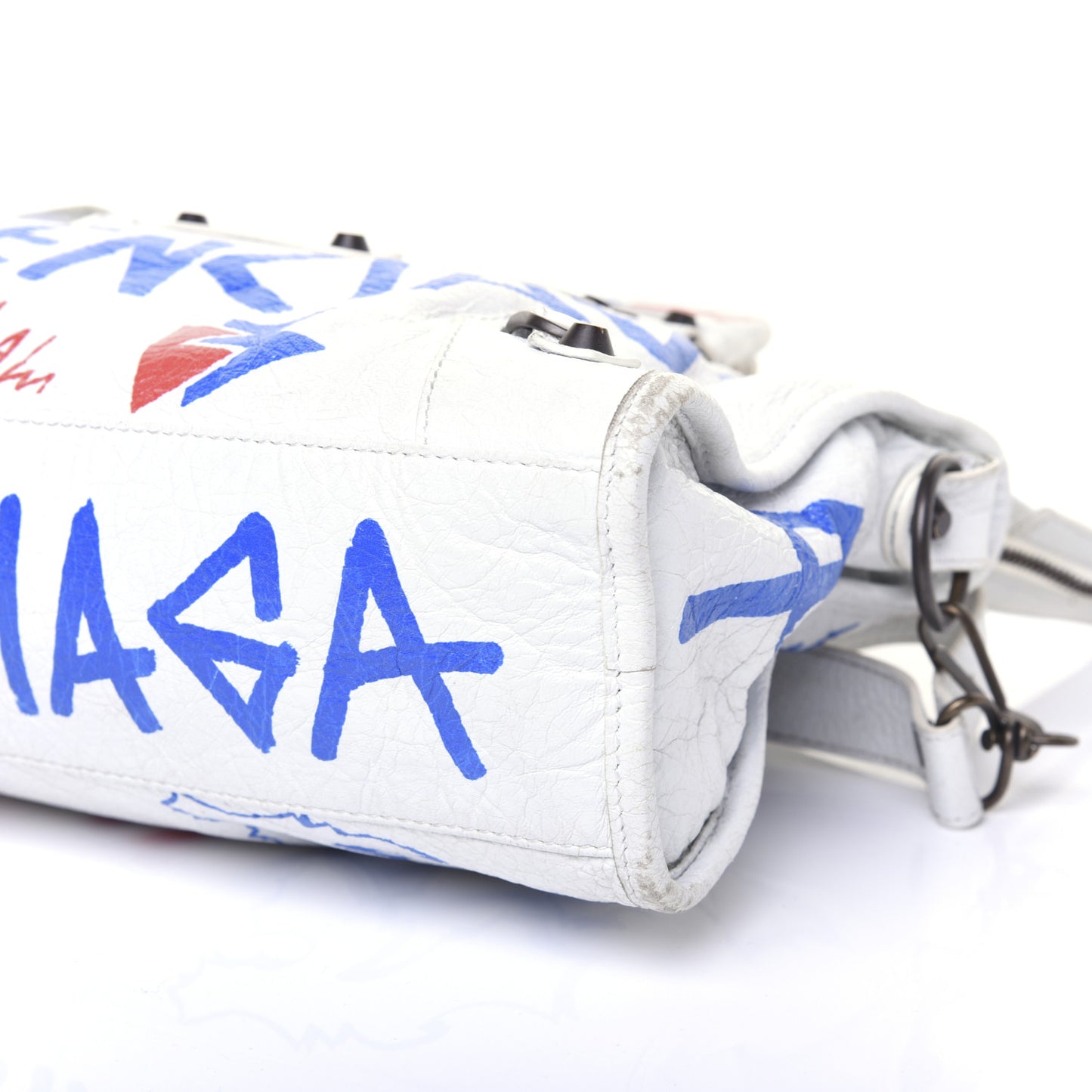 Agneau Graffiti All Over Classic Hardware S City White Bleu Rouge