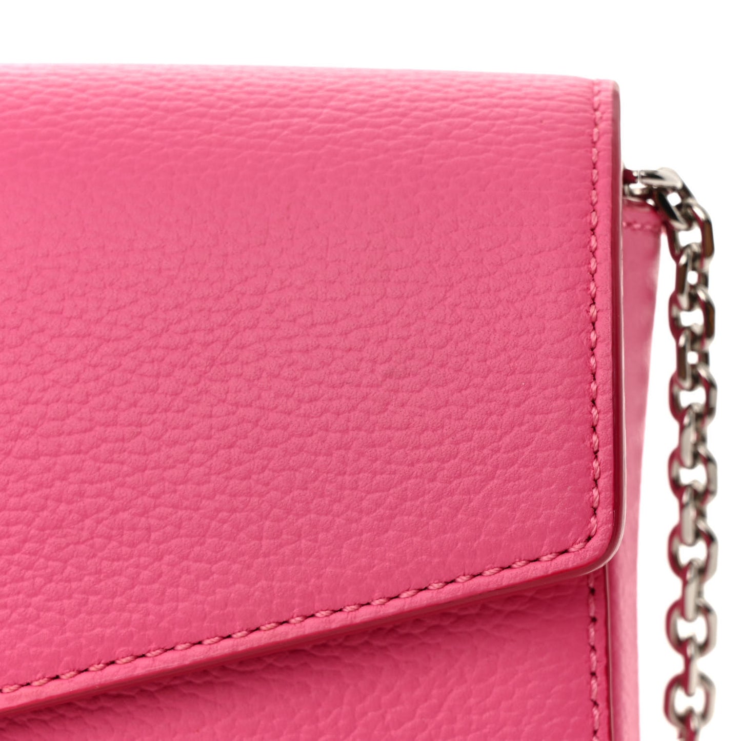 Calfskin Large Patricia Wallet On Chain Pink