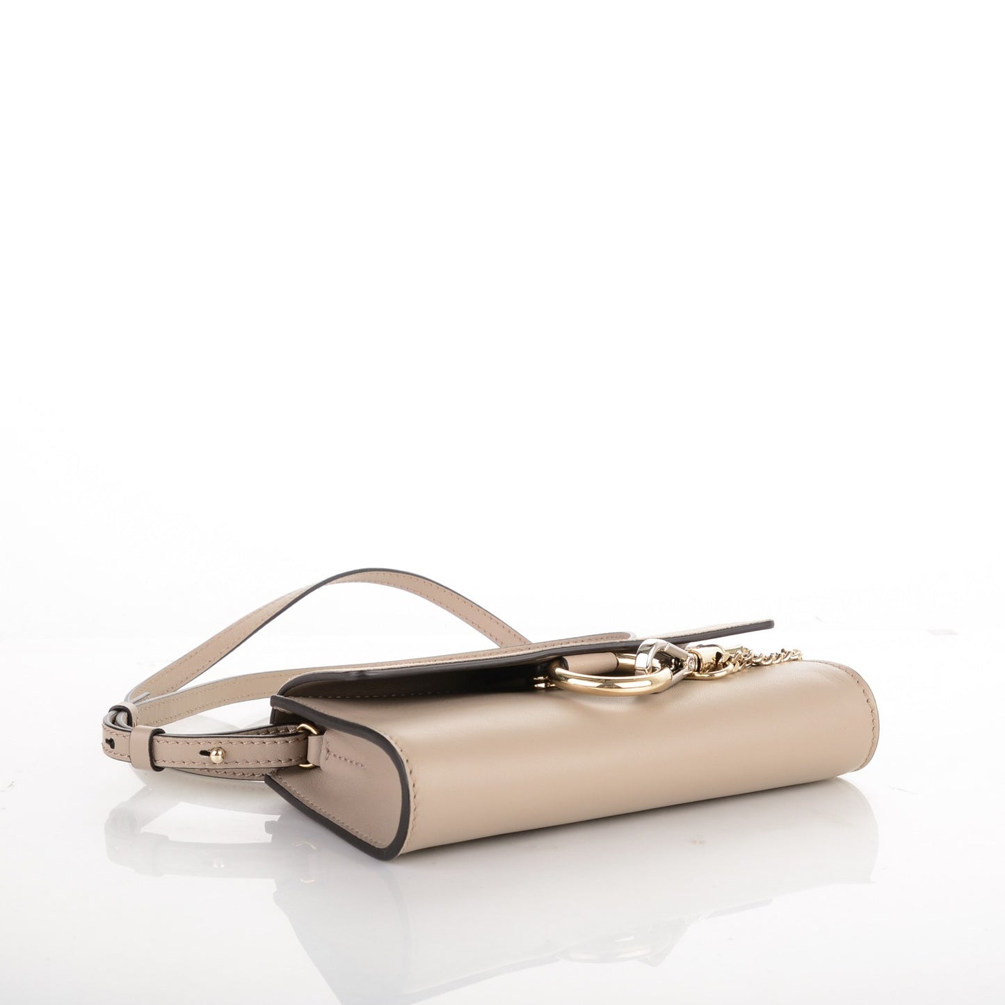 Suede Calfskin Mini Faye Shoulder Bag Motty Grey