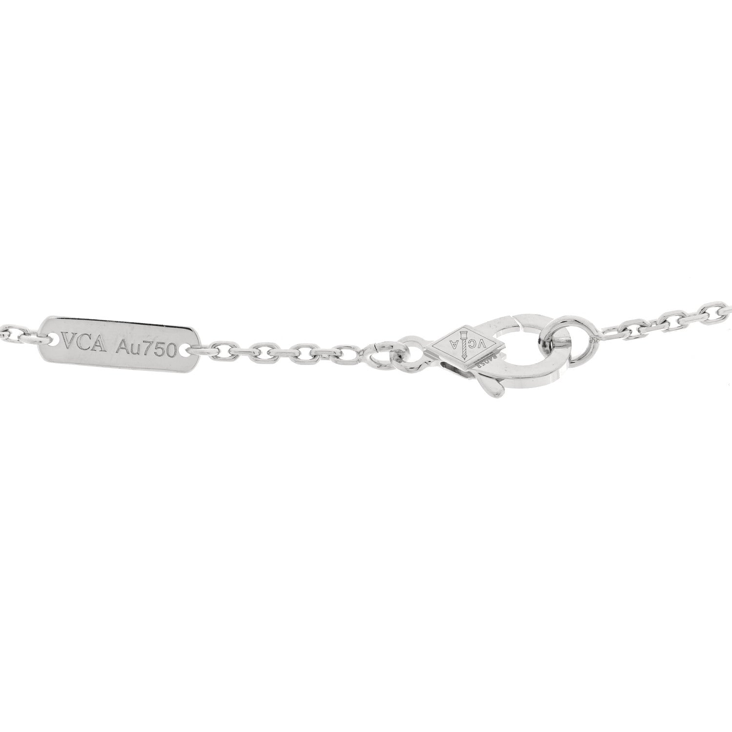 Van Cleef & Arpels 18K White Gold Diamond Small Perlee Clovers Pendant Necklace 4 of 4