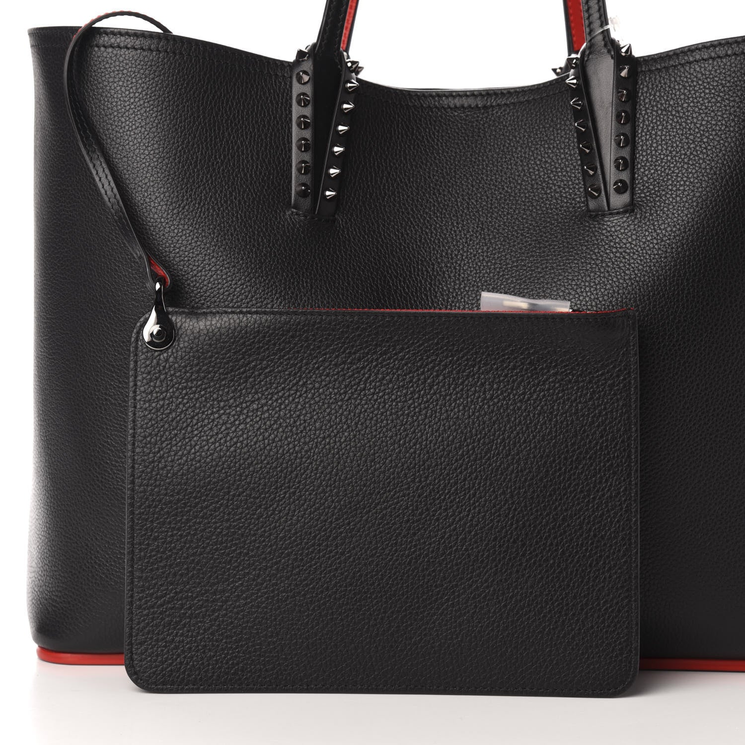 Christian Louboutin Calfskin Spikes East West Cabata Tote Black 10 of 12