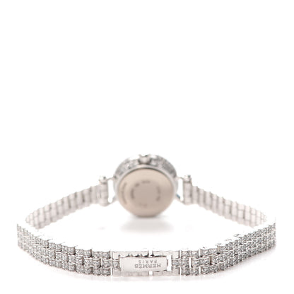 Hermes 18K White Gold Diamond 16mm Faubourg Joaillerie Quartz Watch 3 of 6