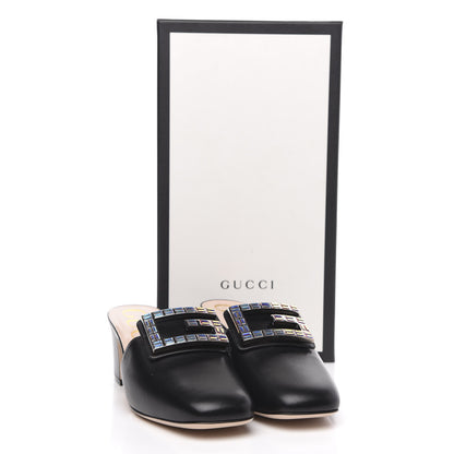 Gucci Malaga Kid Crystal Square G Madelyn Mules 36.5 Black 9 of 9