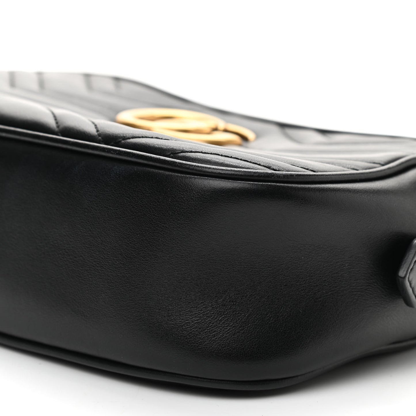 Calfskin Matelasse Small GG Marmont Chain Shoulder Bag Black