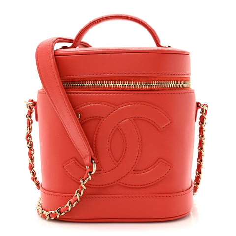 Lambskin Timeless Vanity Cosmetic Case Red