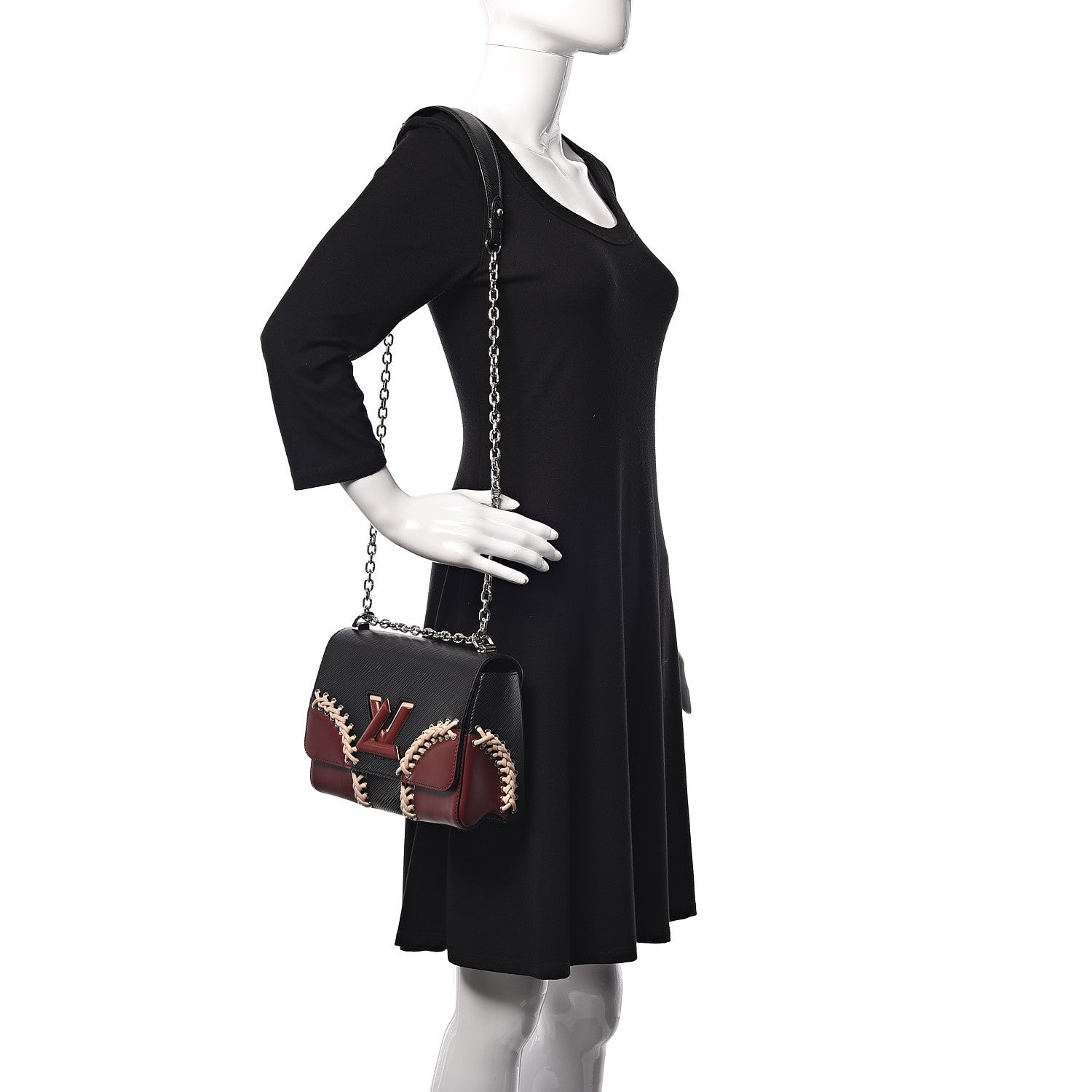 Louis Vuitton Epi Braided Twist Shoulder Bag MM Black 2 of 10