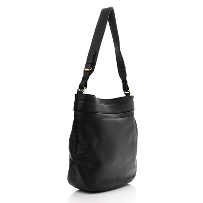 Gucci Pebbled Calfskin Large Ride Shoulder Bag Black 2 of 11