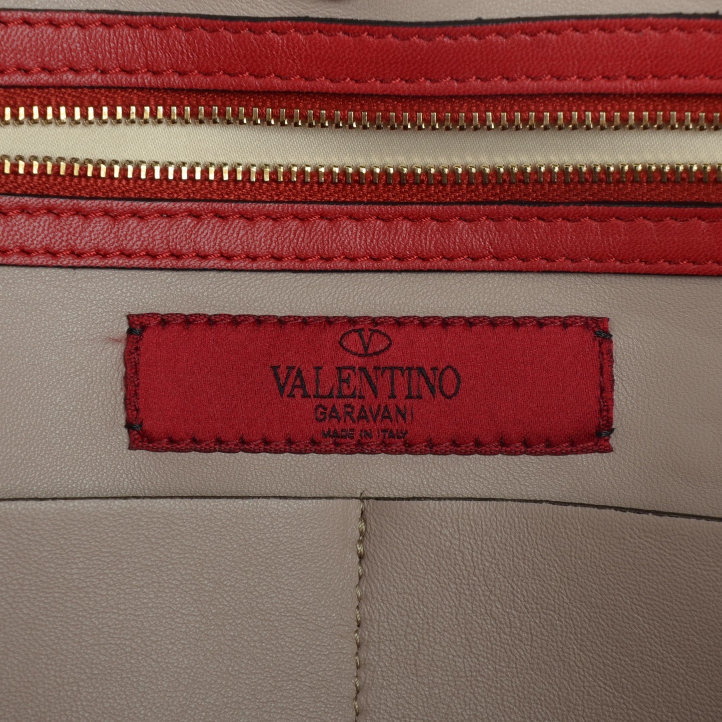Nappa Medium Rockstud Soft Tote Red