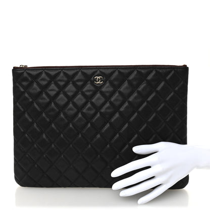 Chanel Caviar Quilted Large Cosmetic Case Black 2 of 7