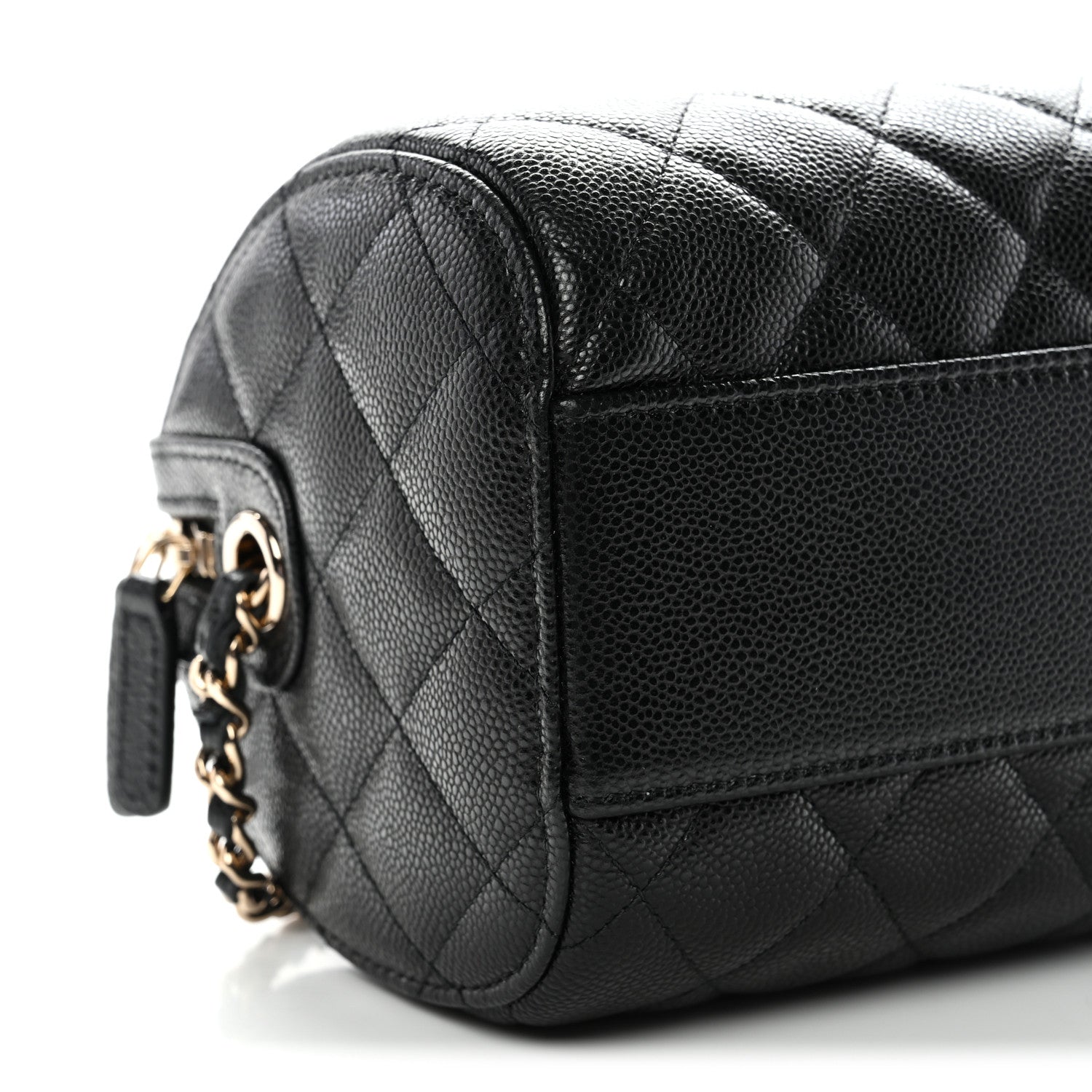 Chanel Caviar Quilted Barrel Clutch With Chain  Black 9 of 11