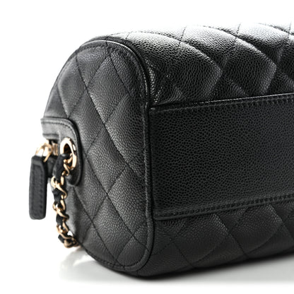 Chanel Caviar Quilted Barrel Clutch With Chain  Black 9 of 11
