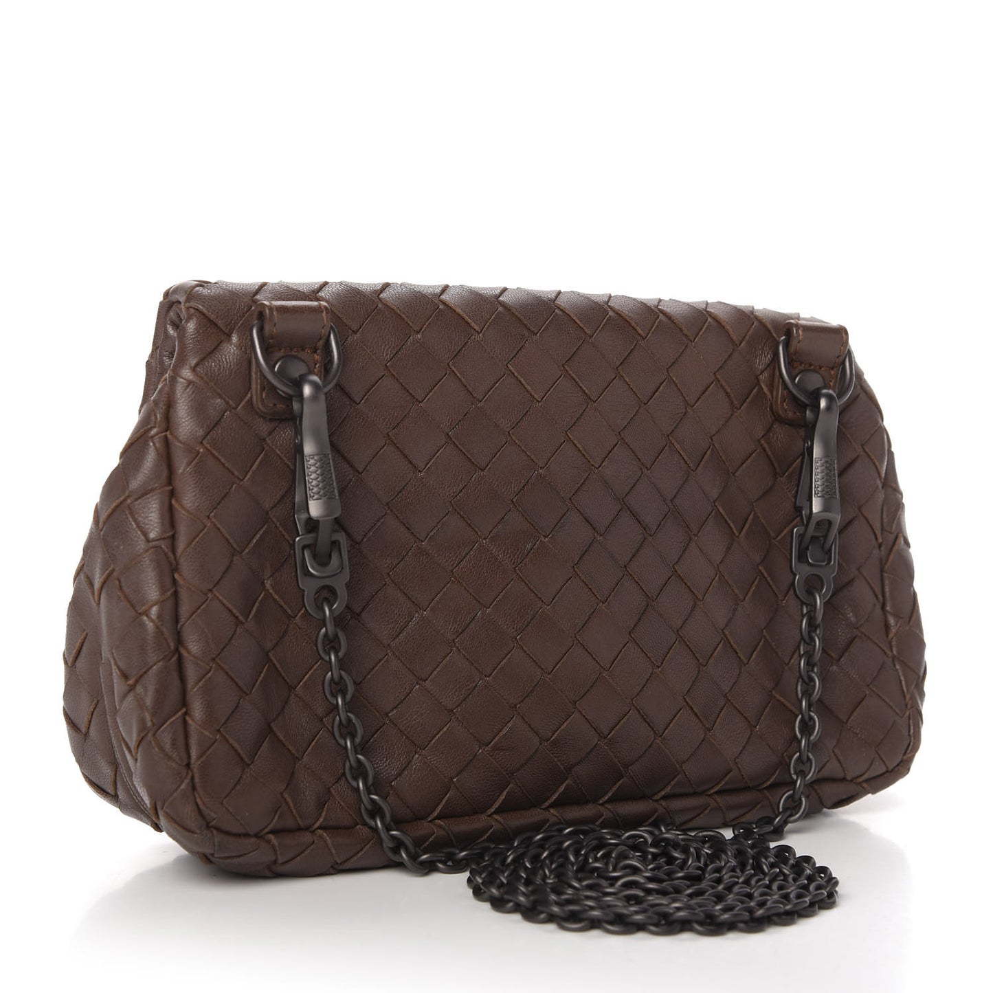 Nappa Intrecciato Small Chain Crossbody Ebano