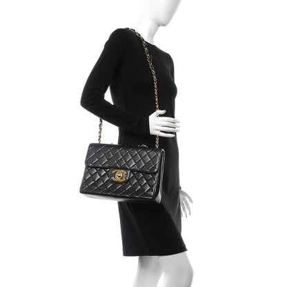 Chanel Lambskin Quilted Jumbo Single Flap Black 2 of 12