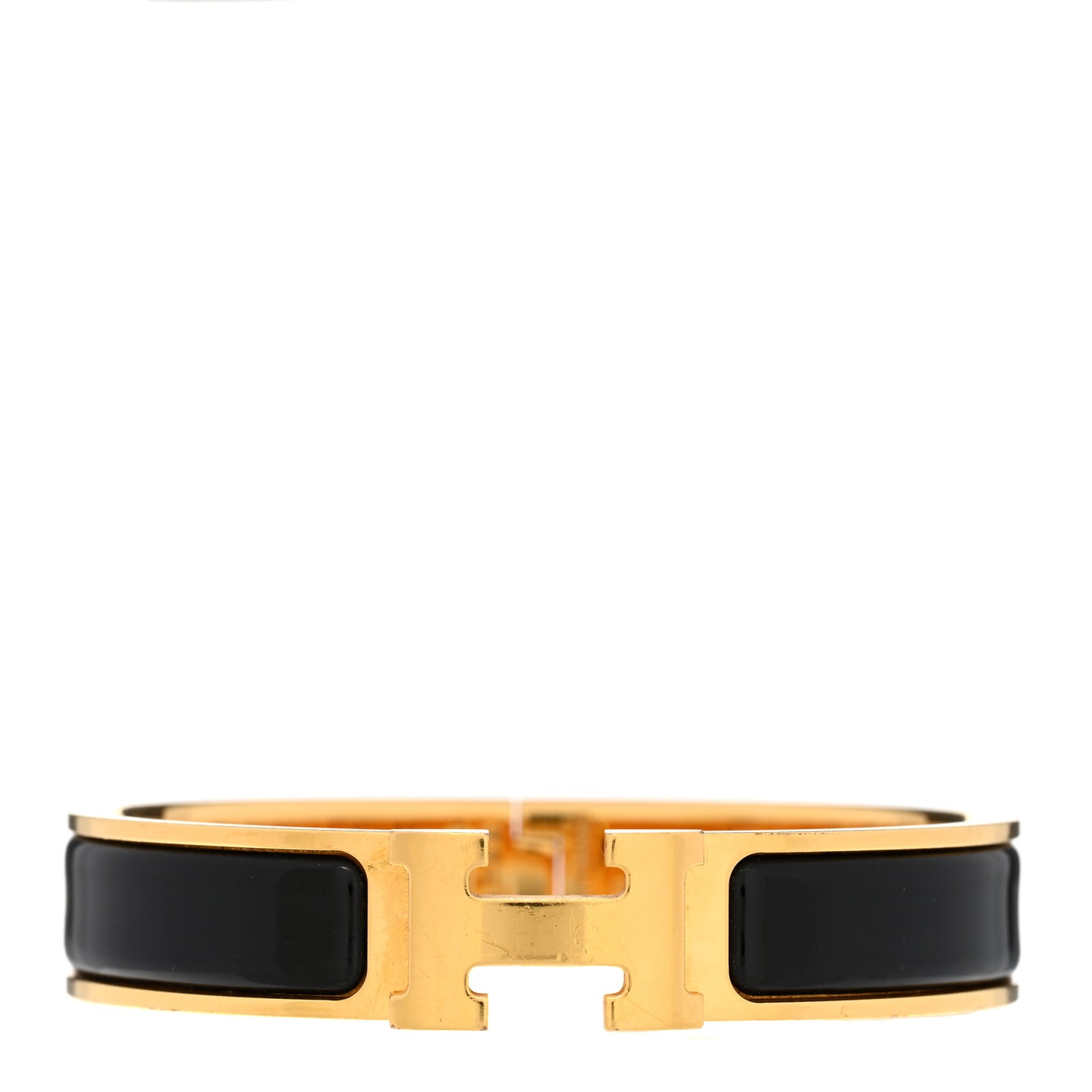 Enamel Narrow Clic Clac H Bracelet PM Black