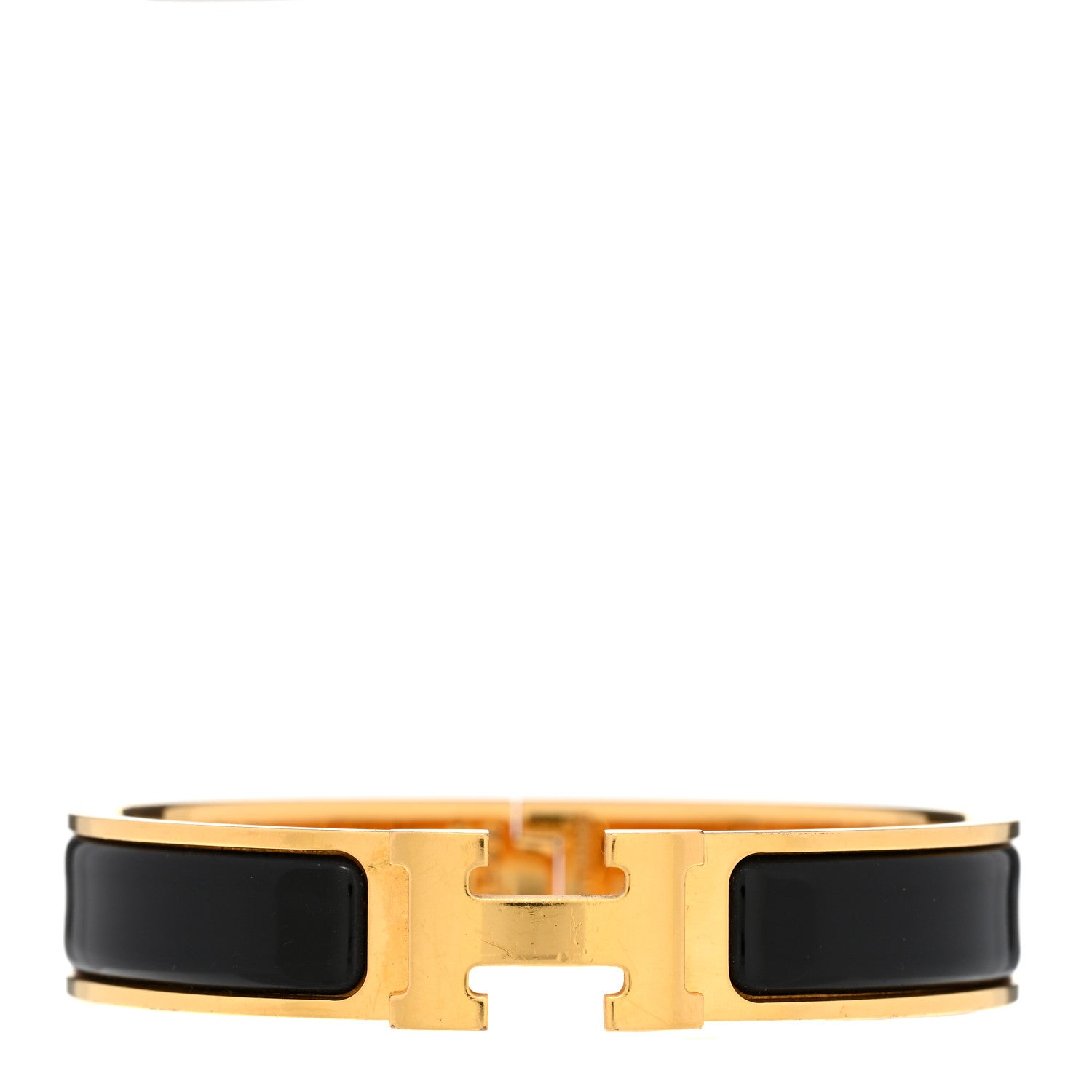 Hermes Enamel Narrow Clic Clac H Bracelet PM Black 1 of 4