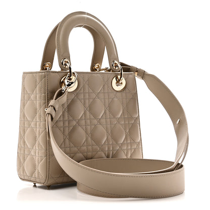 Christian Dior Lambskin Cannage Small My ABCDior Lady Dior Hazelnut 3 of 10