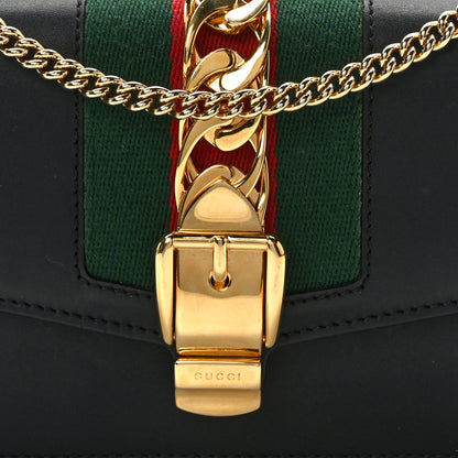 Gucci Calfskin Super Mini Sylvie Chain Shoulder Bag Black 8 of 12