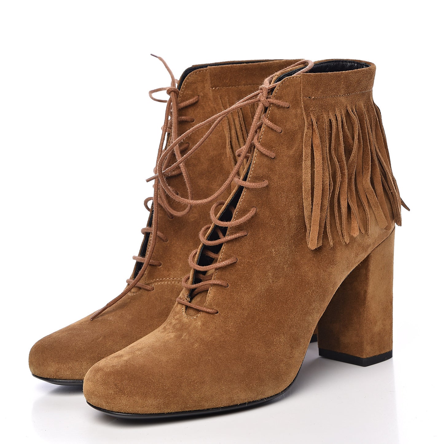 Suede Babies 90 Fringe Ankle Boots 38 Light Tan